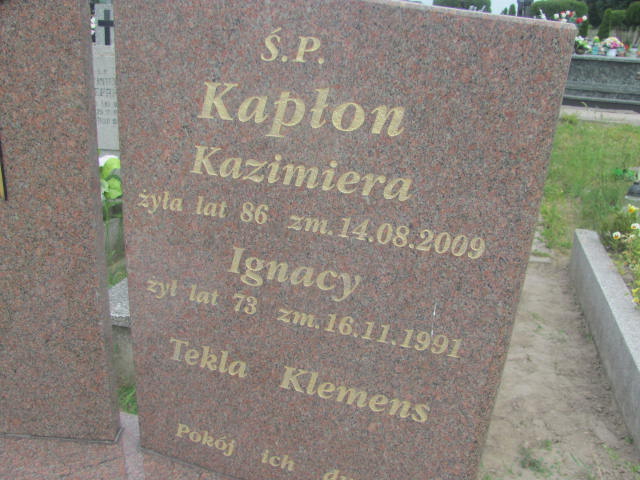 Klemens Kapłon 1885 Strzelce Wielkie - Grobonet - Wyszukiwarka osób pochowanych